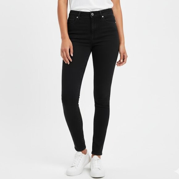 7 for all mankind The High Waist Women's Black Skinny Jeans Size 27 - Picture 1 of 10